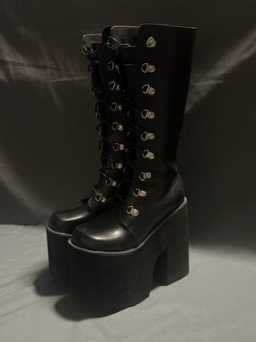 Platform lace up boots